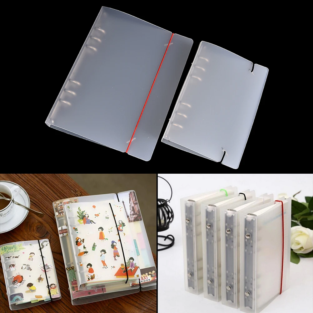 

1pcs A5 A6 Translucent PP Loose Leaf Spiral Binder Matte 6 Holes Notepad Camp For Notebook Accessories Stationery Supplies