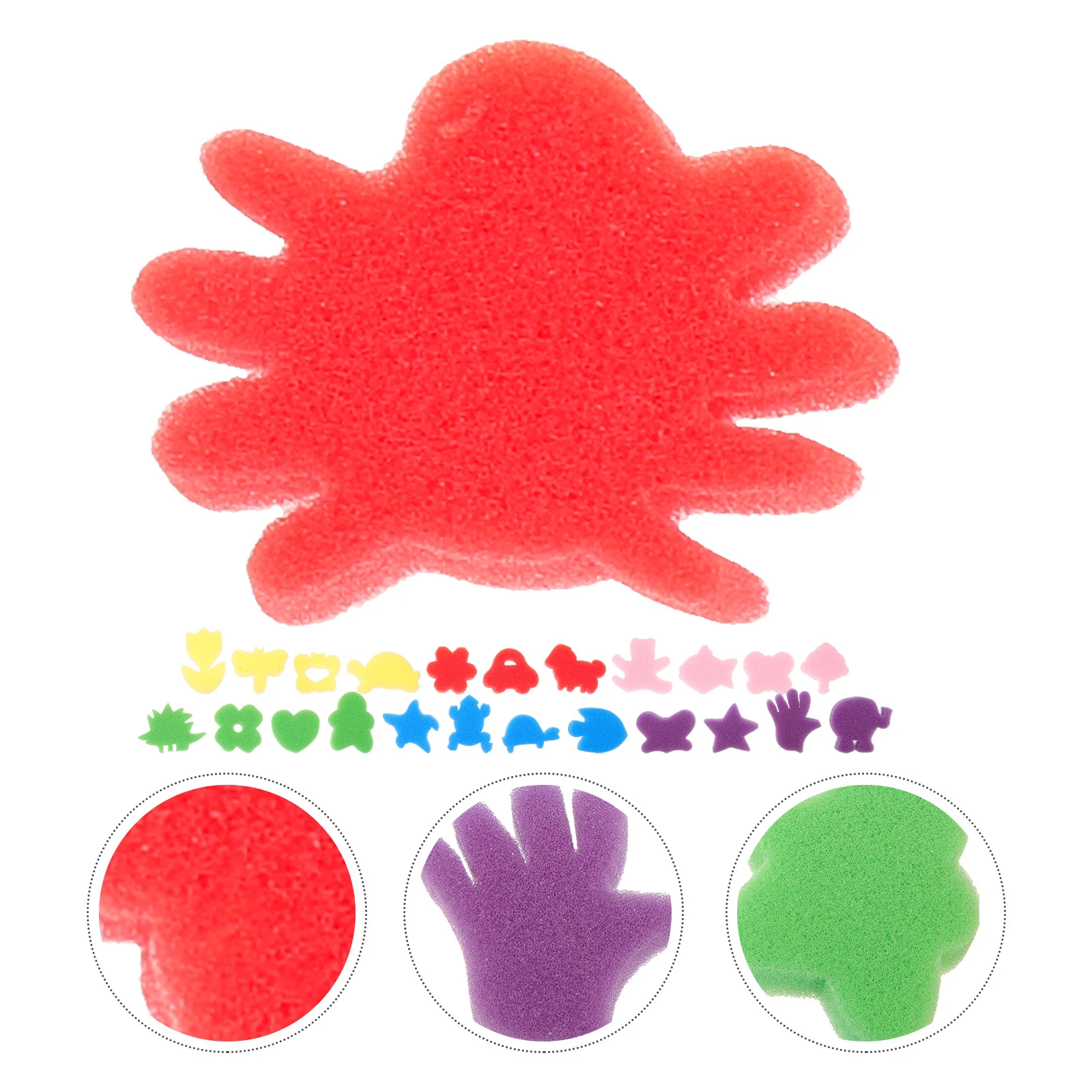 

24Pcs Sponge Painting Shapes Sponge Painting Set Colorful Sponge Painting Set for Toddlers Assorted Pattern ( )