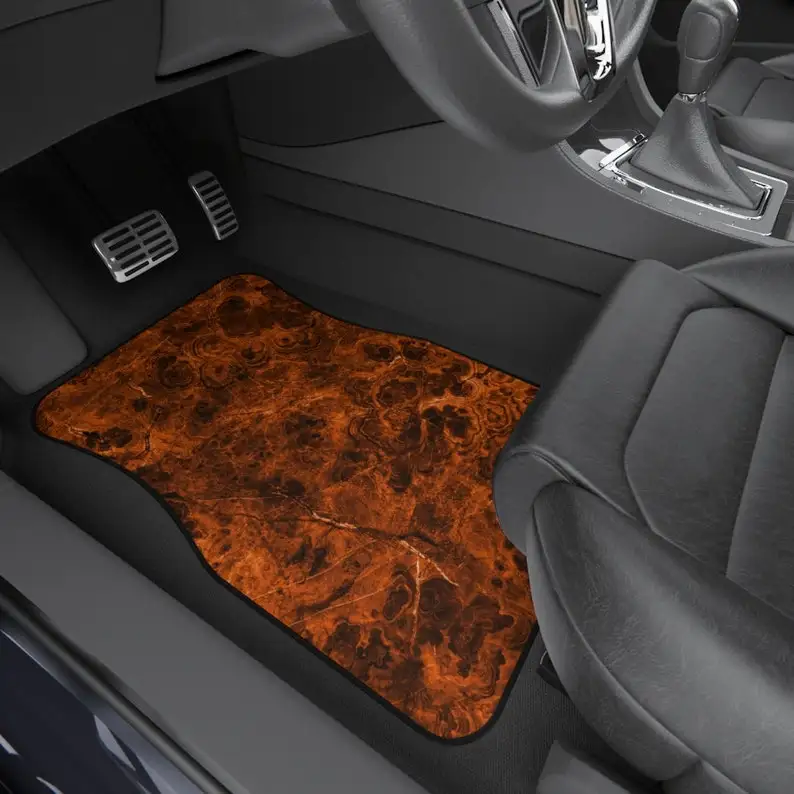 

Orange Marble Car Mats (Set of 4), Abstract Car Mats, Car Mat Set, Orange Car Accessories, Car Floor Mats, Custom Car Mats, Hypn