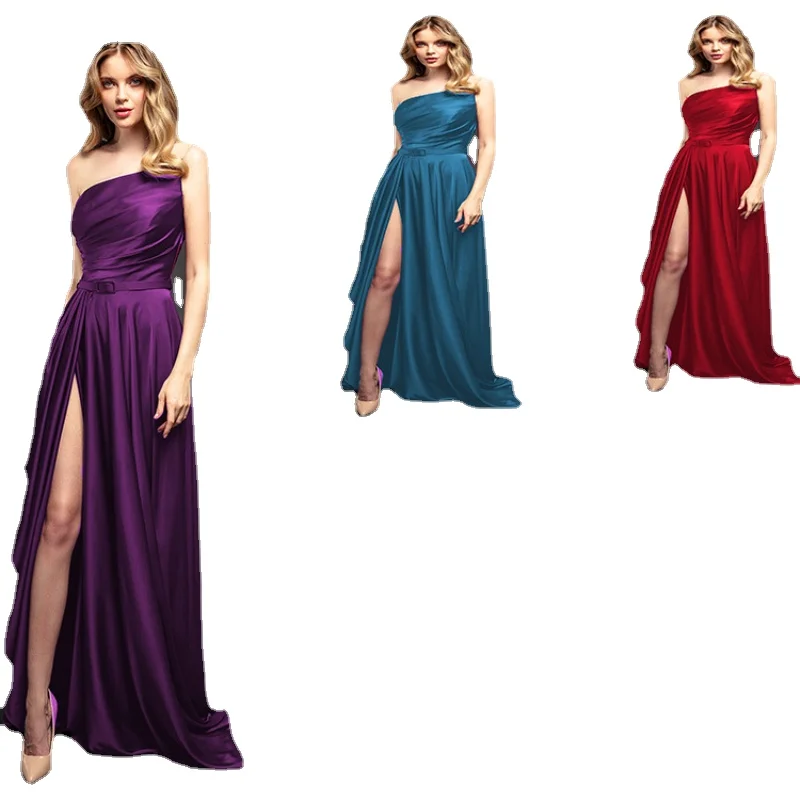 

Y2k Spring Summer New Women's Suspender Wedding Bridesmaid Dress Banquet Party Evening Dress Mid-waist No Collar on The Chest