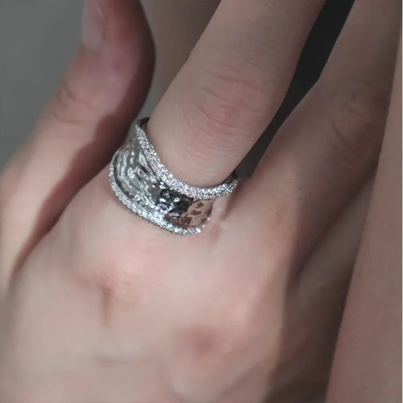 

Irregular Metal Opening Ring for Female Korean Simple Personality Versatile Temperament Fashion Ring