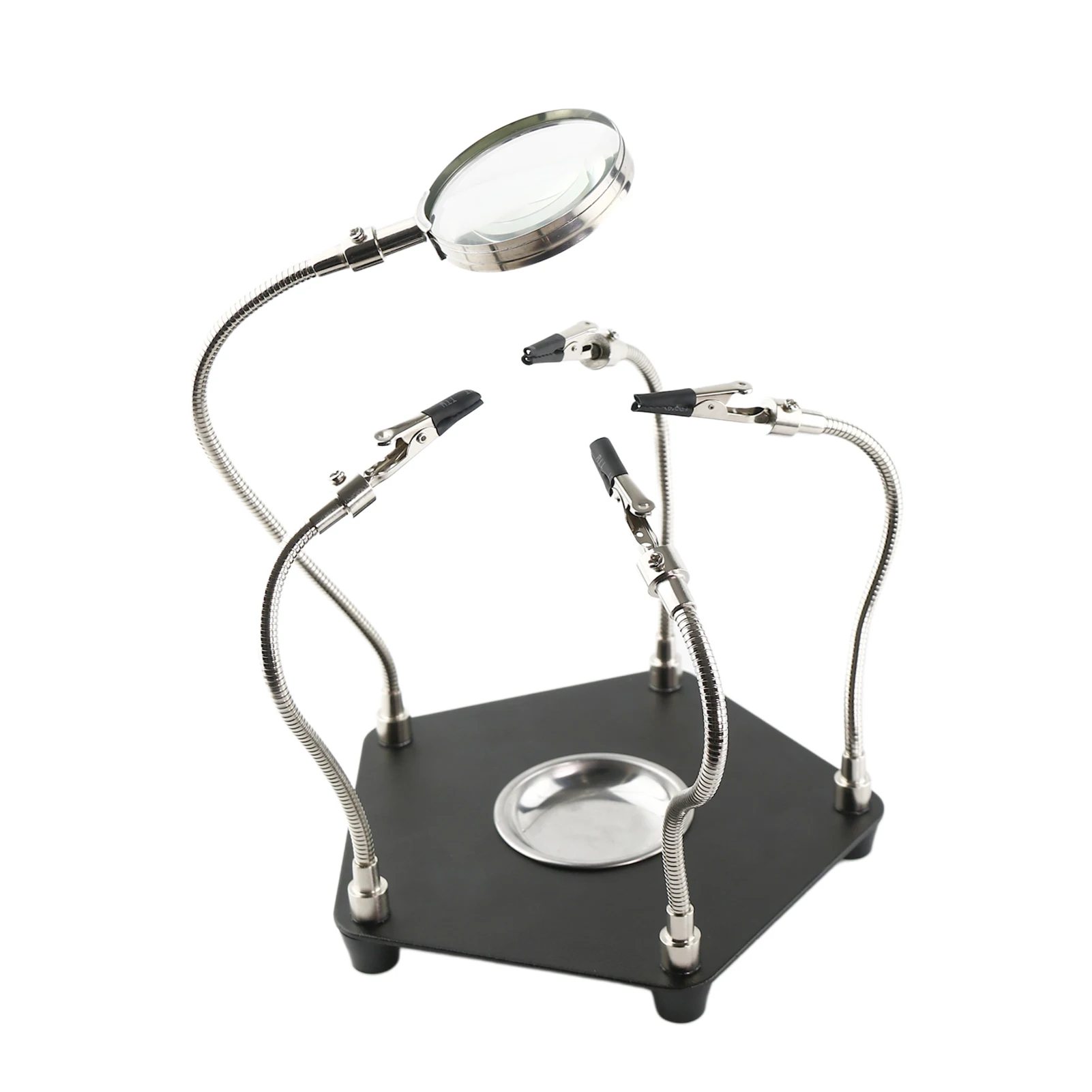 

Magnifying Glass With Stand Helping Hands Soldering With 4 Alligator Clips 3x Magnifying Glass Soldering Station for Crafting