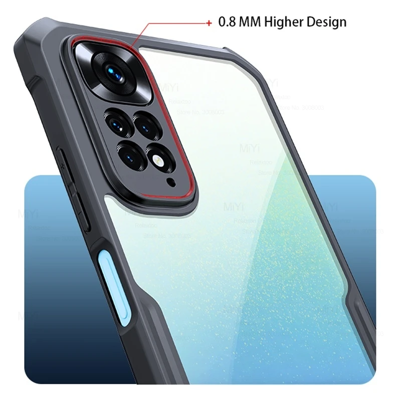 Чехол для Redmi Note 11 Pro прозрачный акриловый ударопрочный бампер из ТПУ Coque Xiaomi Redmy