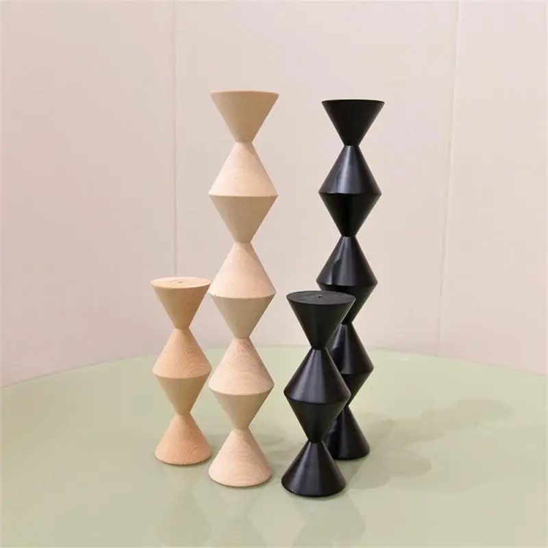 2023 Candlestick Log Carving Ornaments Creative Table