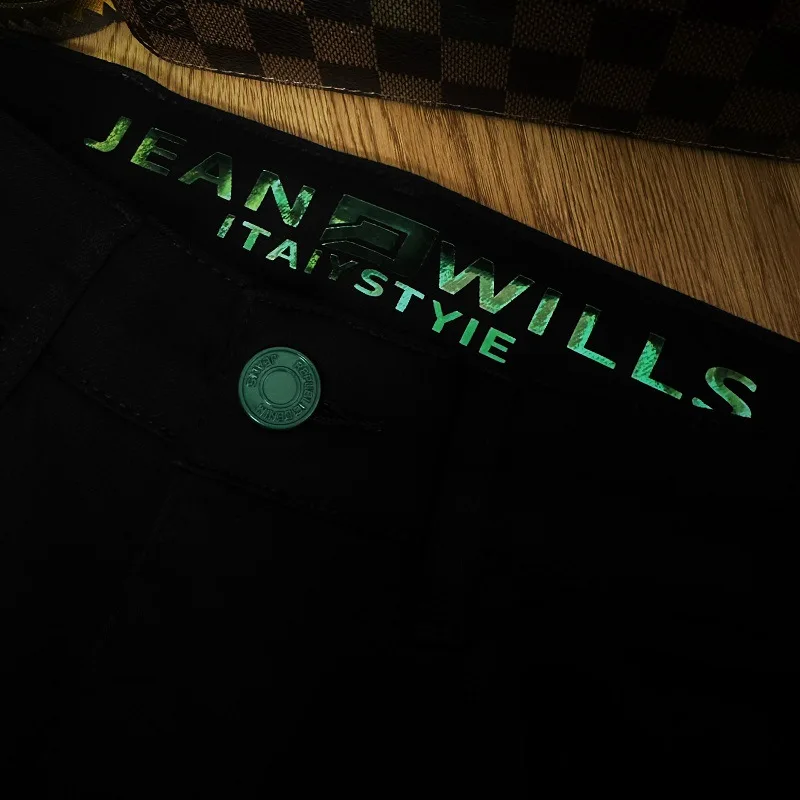 Джинсовые брюки мужские простые универсальные модные штаны с тиснением в виде