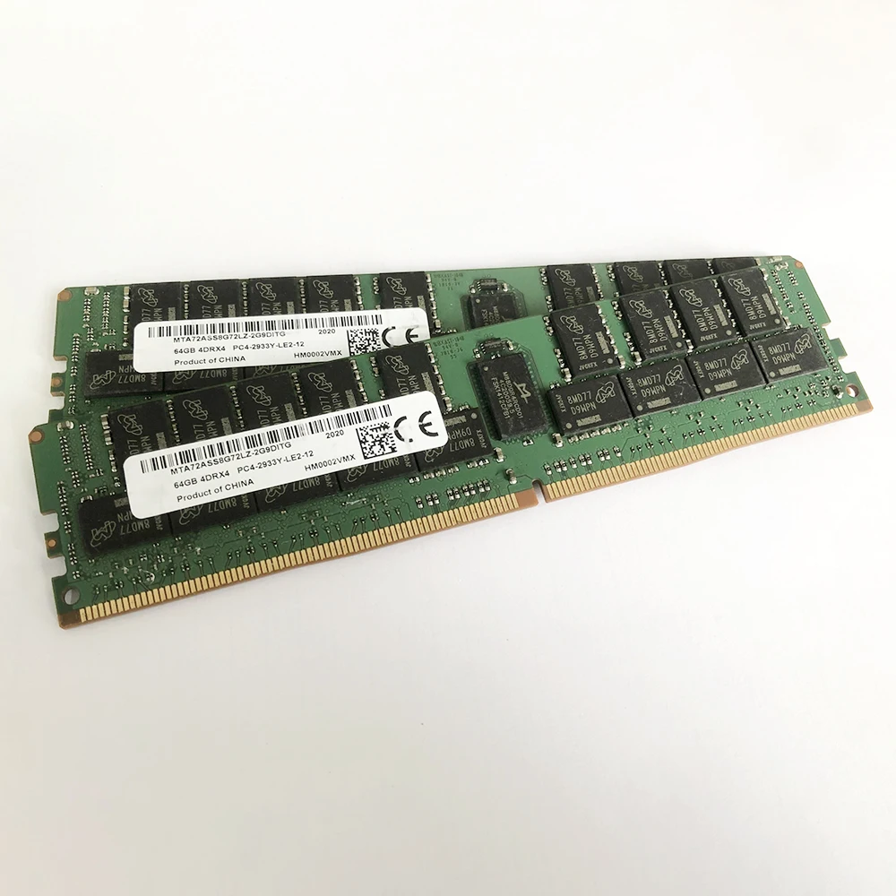 1 шт. для MT RAM 64 Гб 64G 4DRX4 DDR4 2933 PC4-2933Y LRDIMM REG Memory MTA72ASS8G72LZ-2G9DITG