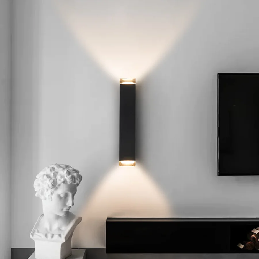 

Led Indoor Wall Sconce Bedroom Bedside Lamp Nordic Luxury Rectangular Wall Lights Living Room TV Background Wall Aisle Lighting