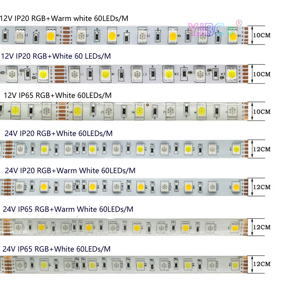 5M SMD 5050 RGB Светодиодная лента 60 светодиодов/м DC 12 В 24 RGBCCT RGBW RGBWW Теплый белый/белый