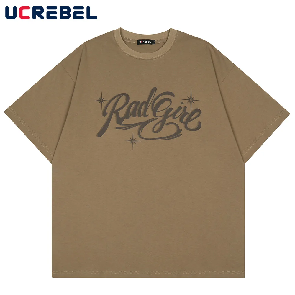 

Letter Print Short Sleeve T-shirt Mens Summer Crew Neck Half-Sleeve Streetwear Casual Loose Cotton Tee Men