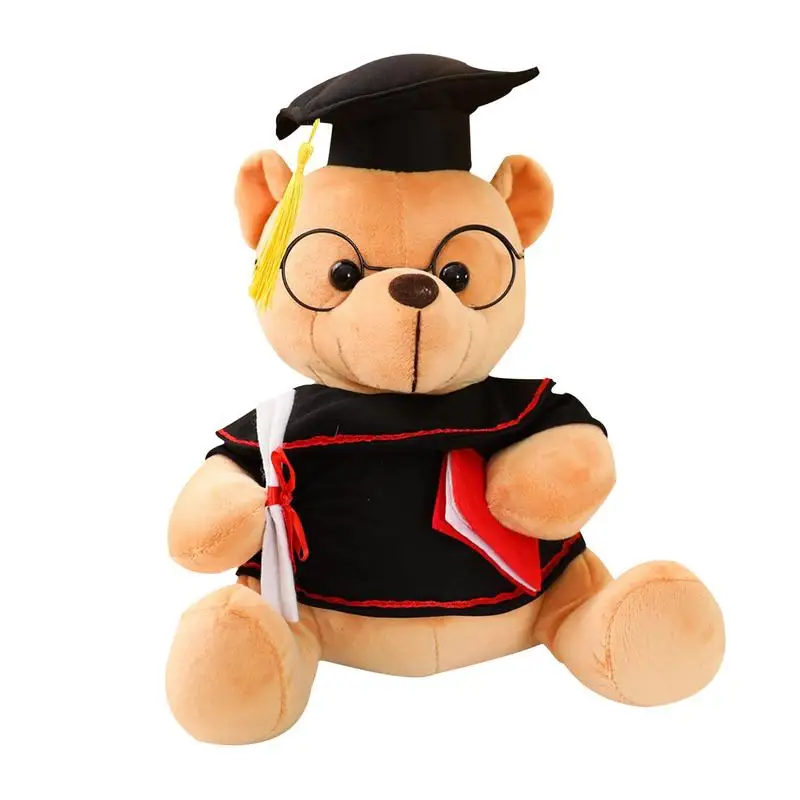 

Плюшевый медведь, игрушечный медведь с выпускным интерьером, искусственное животное с поздравительной открыткой и сумкой для подарка на день выпускного