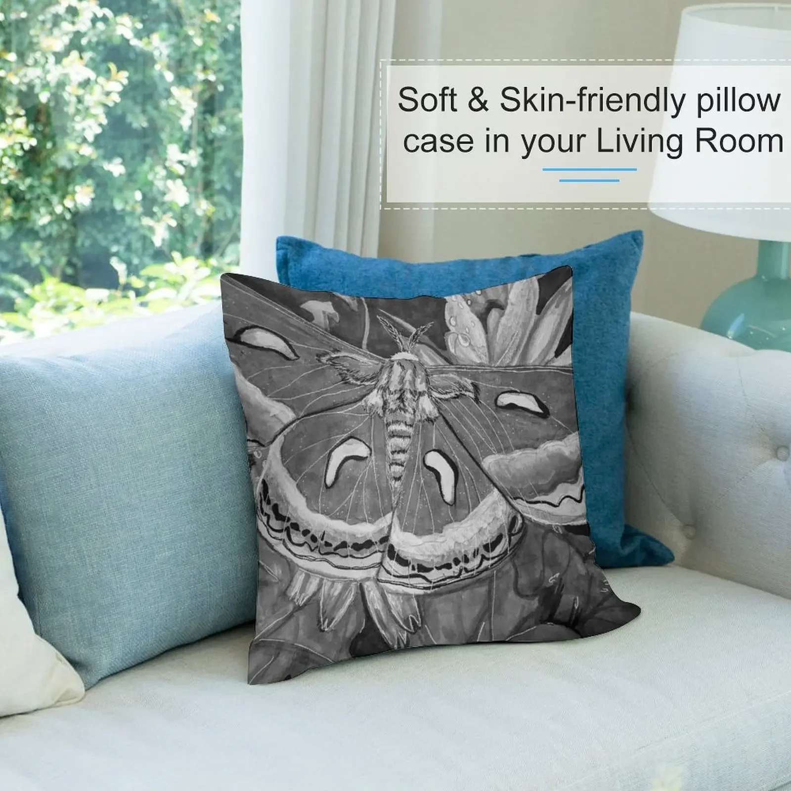 Cecropia Moth on Gerber Daisies декоративная подушка Рождественская наволочка Подушки для