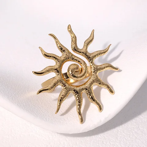 Yiustar Винтажное золотое кольцо из нержавеющей стали