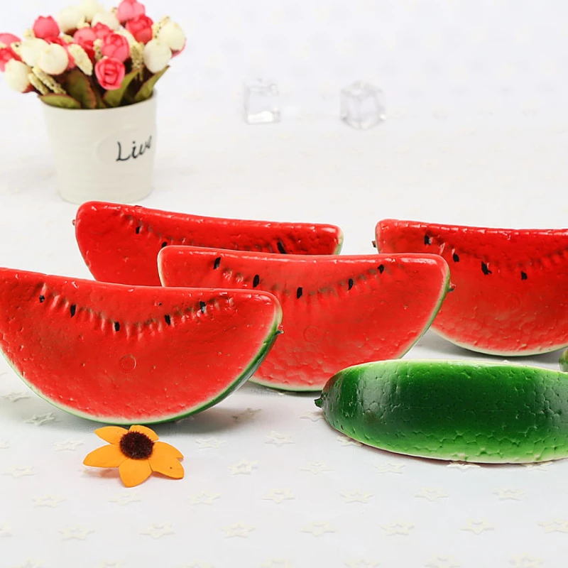 

15cm Big Artificial Watermelon Slices Fake Fruits Artificial Fruit Lifelike Decorative Fruits for Party Kitchen Home Decoration