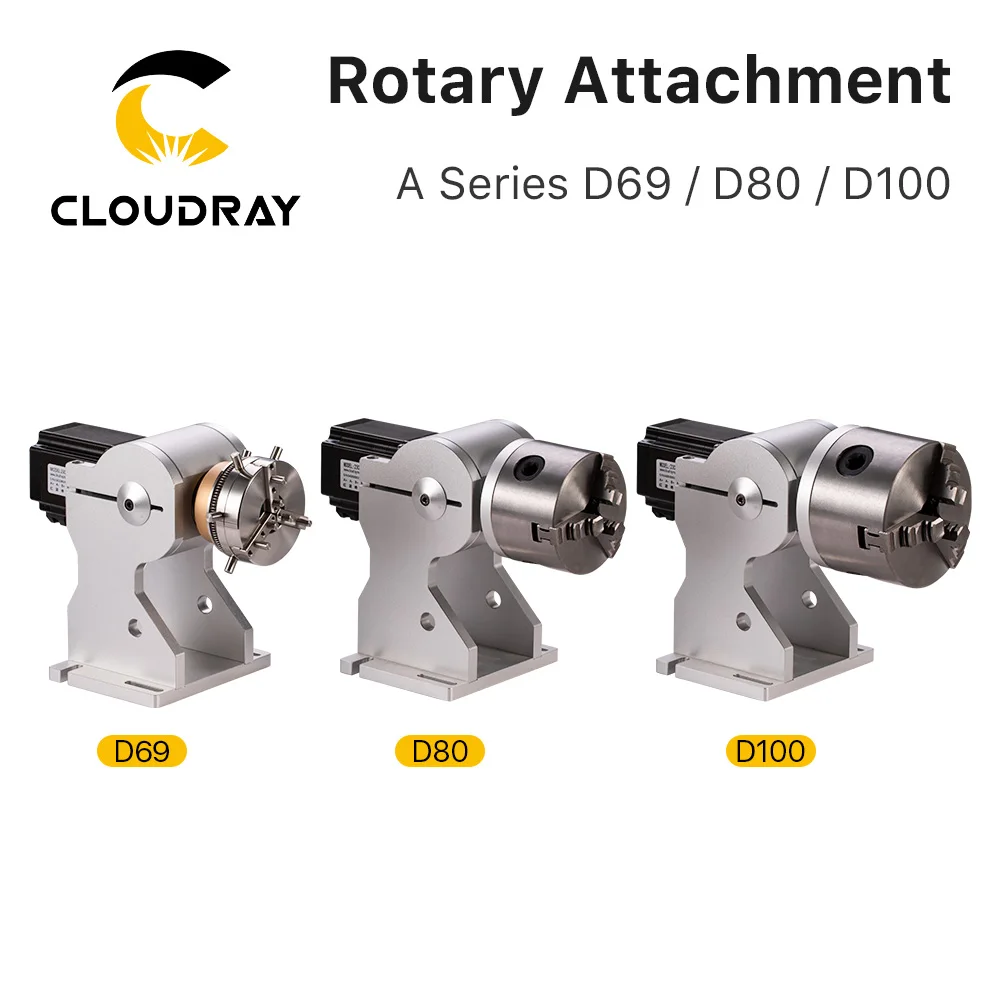 Cloudray Three Chuck Rotary Worktable Rotary Device Diameter 69/80/100 Fixture Gripper for Co2 Fiber Marking Machine Extra Axis