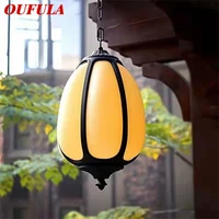 oufula classical dolomite pendant light outdoor led lamp waterproof for home corridor decoration