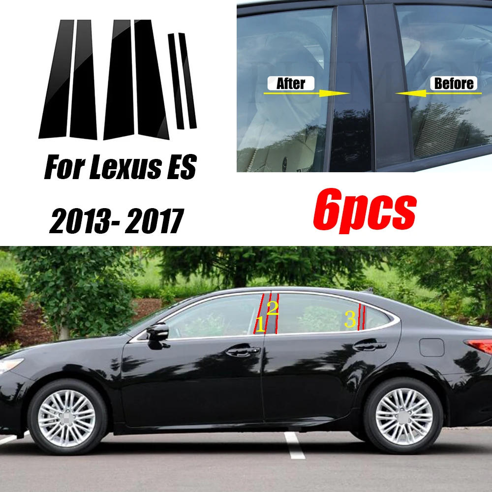 6 шт. черные наклейки на автомобильные двери окна колонны BC столб отделка для ПК