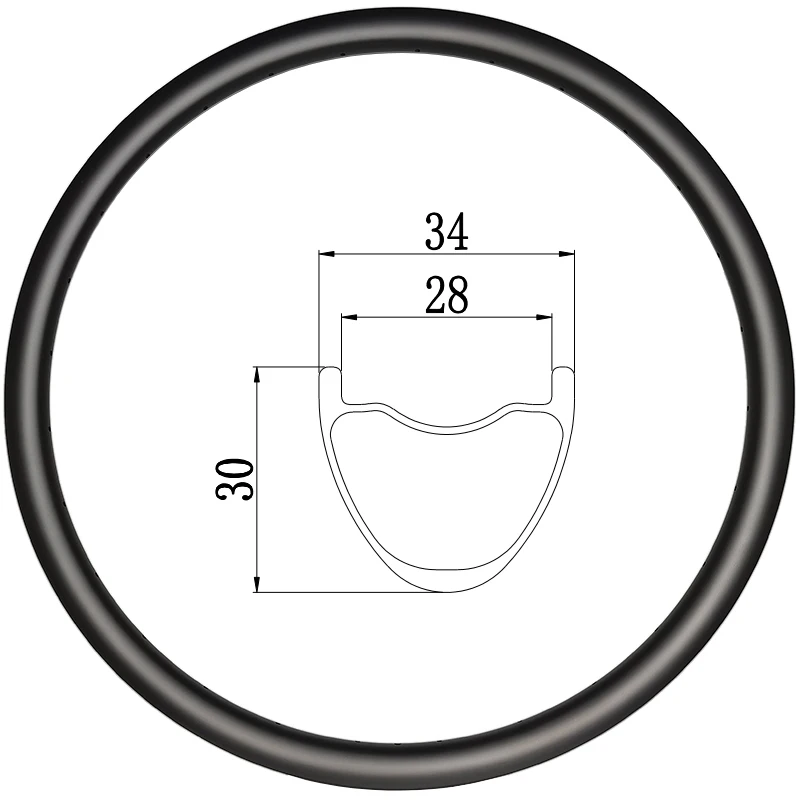 

29er MTB XC AM 34mm Width Carbon Rim Disc TUBELESS Hookless 30mm Depth 24H 28H 32H 36H 29in Clincher Mountain Wheel UD 3K 12K