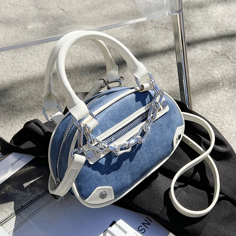 

Маленькая сумка для телефона для женщин, мессенджер из высококачественной искусственной кожи, модная Толстая сумочка на цепочке, сумка-Кроссбоди с заклепками, Бостон, тоут