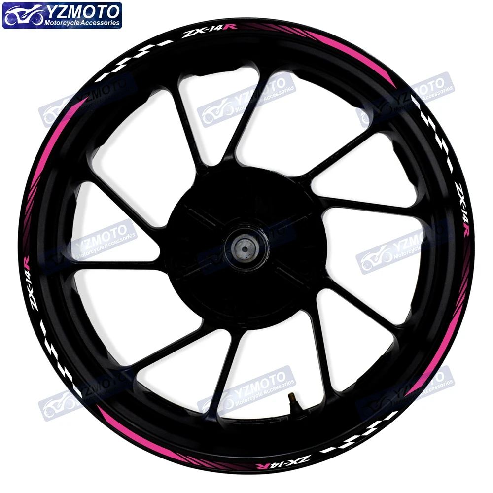 

Для Kawasaki ZX-14R ZX14R, мотоциклетная Передняя и задняя 17-дюймовая наклейка на ступицу колеса, водонепроницаемые светоотражающие наклейки на обод, наклейка