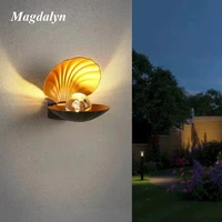 magdalyn outdoor waterproof wall light modern garden hotel aluminum sconce living room led hotel balcony interior led shell lamp