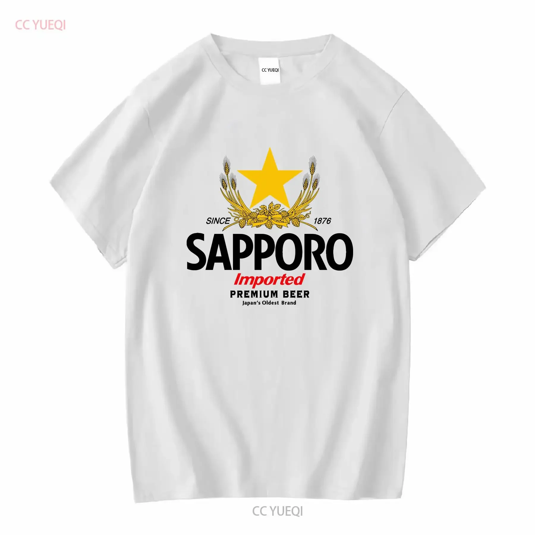 Фото SAPPORO Brewery, японская пивная футболка с длинными или короткими рукавами, винтажный стильный мягкий топ с рисунком для повседневной носки, мода №1