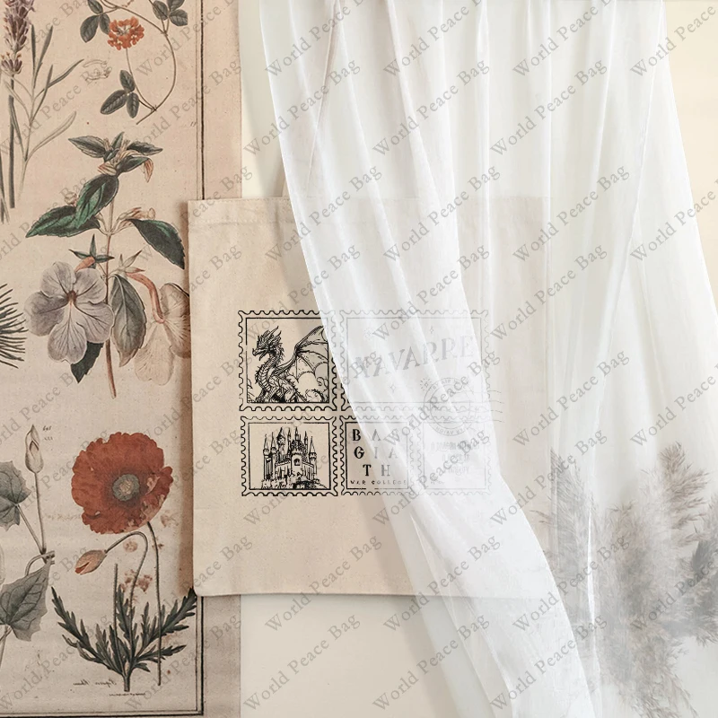 Холщовая Сумка-тоут с нагрудным узором повседневная дорожная многоразовая