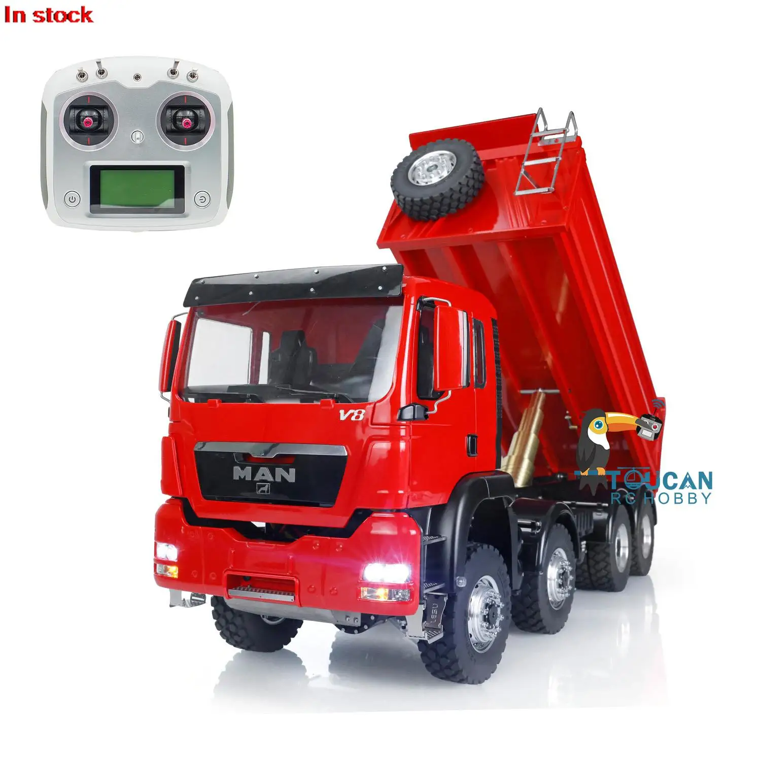 Игрушки LESU масштаб 1/14 MAN 8*8 гидравлическая подъемная модель RC самосвал для TGS ESC
