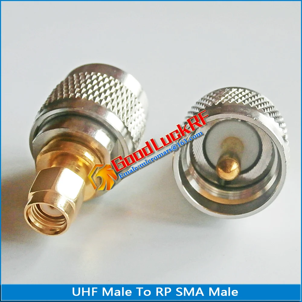 

1X Pcs PL259 SO239 UHF Male To RP-SMA RPSMA RP SMA Male Plug UHF to RPSMA Brass Straight RF Connector Coaxial Adapters
