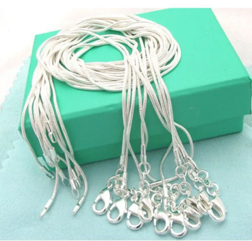 

925 Sterling Silver 5 Pieces/Lot 16/18/20/22/24/26/28/30 Inch 1.2mm Snake Chain Necklace for Men Women Fashion Jewelry Gifts