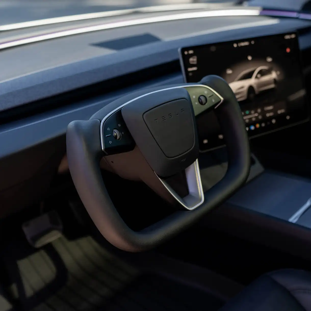 Фото Для Tesla Model 3 Highland 2024 2025 2026: Руль с подогревом, персонализированный, из премиальной гоночной кожи, индивидуальные аксессуары №4