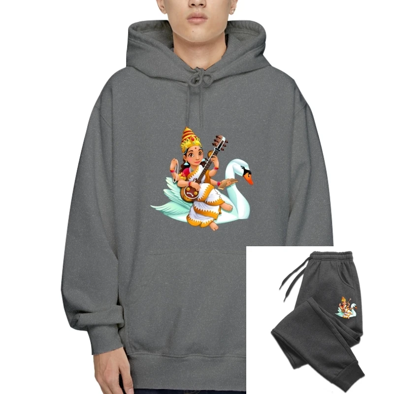 

Sarasvati Sweatshirt Hoodies Hindu Goddess SweaHoody Sweatshirt Hoodie Printed Hoody Man Women Cotton Pullover Couple Pullover L