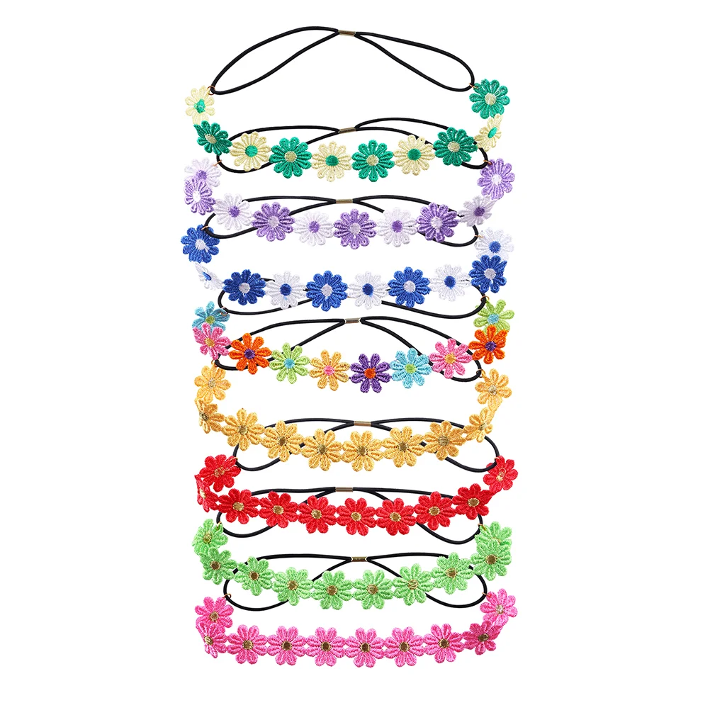 

8 pcs Flower Headband Cute Headband Floral Headband Elastic Headband Girl Headbands