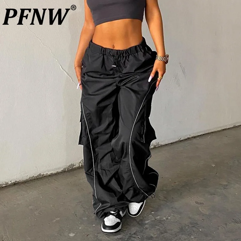 

PFNW 2023 Men's Spring And Winter New Style Sports Fashion Elastic Belt Multi Pocket Loose Casual Loose Drawstring Pants 12A6437