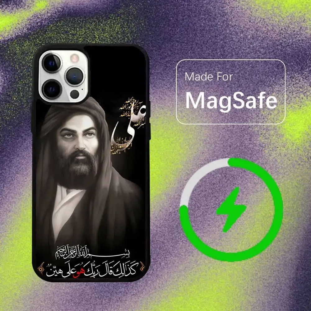 Фото Чехол Islamic Hz Ali для беспроводной зарядки MagSafe для iPhone 15, 16, 17, 13, 14, 11, 12, Pro, Max, Plus, E, Air, Mini, защитный. №5