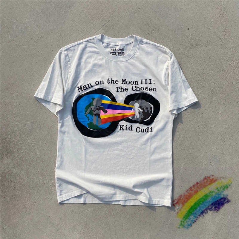 

Puff Print CPFM x Kid Cudi Man For Motm Heaven On Earth T Shirt Men Women 1:1 High Quality Streetwear T-shirts Oversized Top Tee