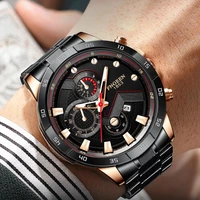 fashion mens sports watches for men business stainless steel quartz wrist watch luminous clock luxury man casual leather watch
