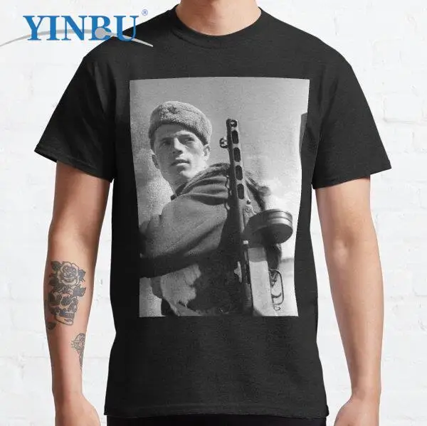 

Модные футболки с надписью «русский солдат», модель WW2 GPW, Высококачественная брендовая футболка YINBU с графическим рисунком, Мужская коротка...