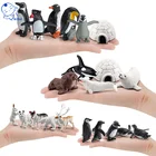 Новые мини-фигурки полярных животных, полярный медведь, Пингвин, модель детской пластиковой экшн-фигурки из ПВХ, обучающие игрушки для детей