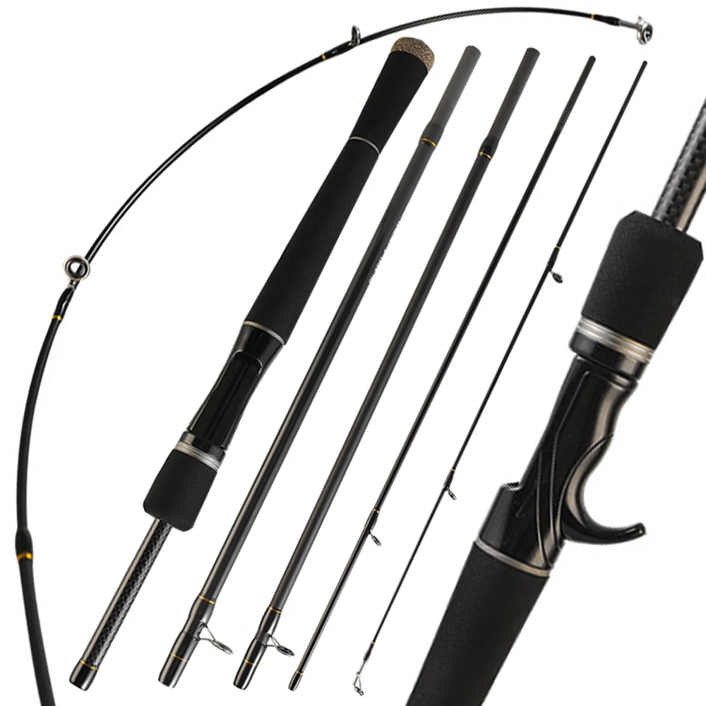 

6 Layers Carbon Fiber Max Pull 7KG /16lb Fishing Rod 1.8m-2.4m Portable Lure Rod 5 or 6 Sections Fishing Rod for Freshwater