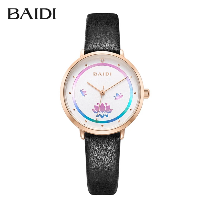 Girls Fashion Watch White Black Color Wacht Young Woman Quartz Wristwatch Student Teen Leather Strap Clock Kids Gift Rose Gold