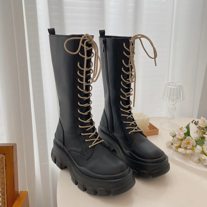 

Женские ботинки на платформе, повседневные привлекательные Ботинки Челси, Осень-зима 2022, новинка, средний каблук, дизайнерские женские боти...