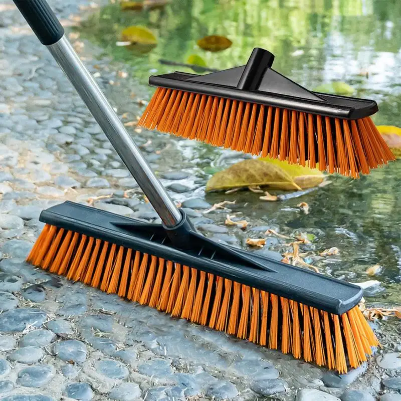 

1PC Floor Scrubbing Brush Kitchen Floor Cleaning Brush House Floor Scrub Brush With Adjustable Long Handle For Garages Balcony