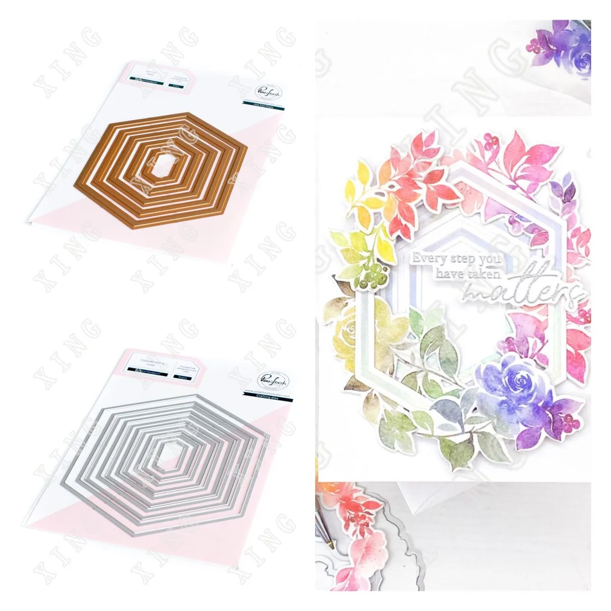 

Nested Hexagons 2022 New Metal Cutting Dies Hot Foil Scrapbook Diary Decoration Embossing Template Diy Greeting Card Handmade