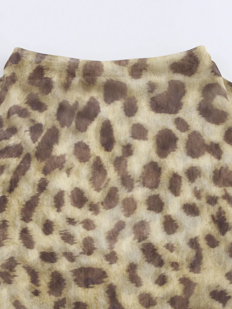 KAOPU ZA женский тюлевой полупрозрачный топ с животным принтом винтажный пуловер