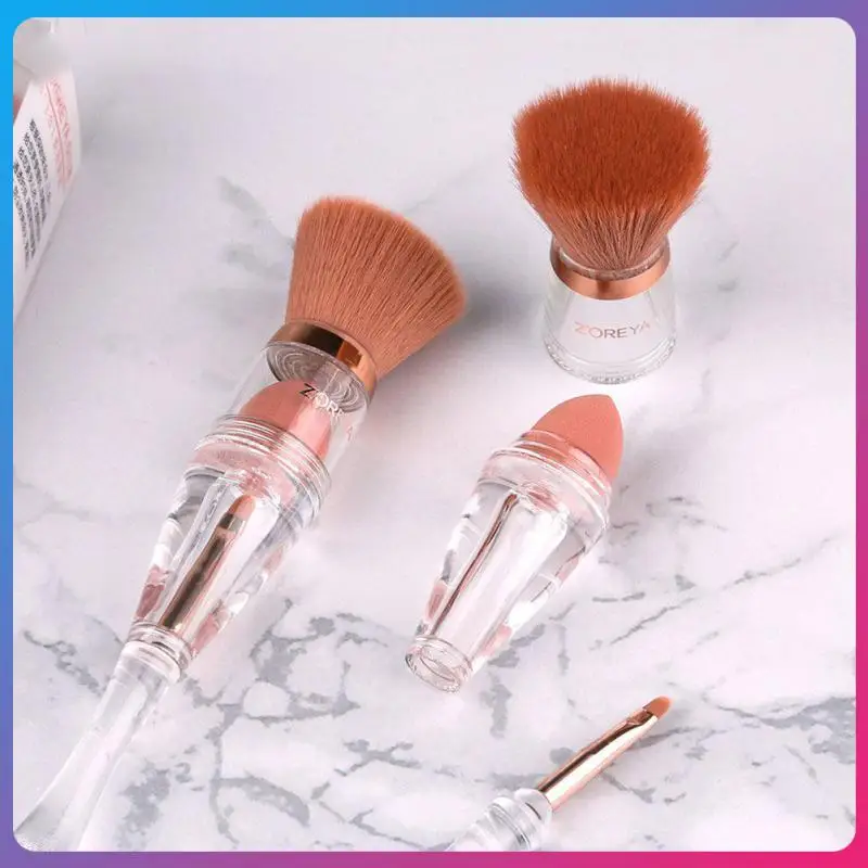 

3 In 1 Makeup Brush Set Portable Multifunctional Loose Powder Blush Foundation Eye Shadow Lip Liner Brush Make Up Cosmetic Tools