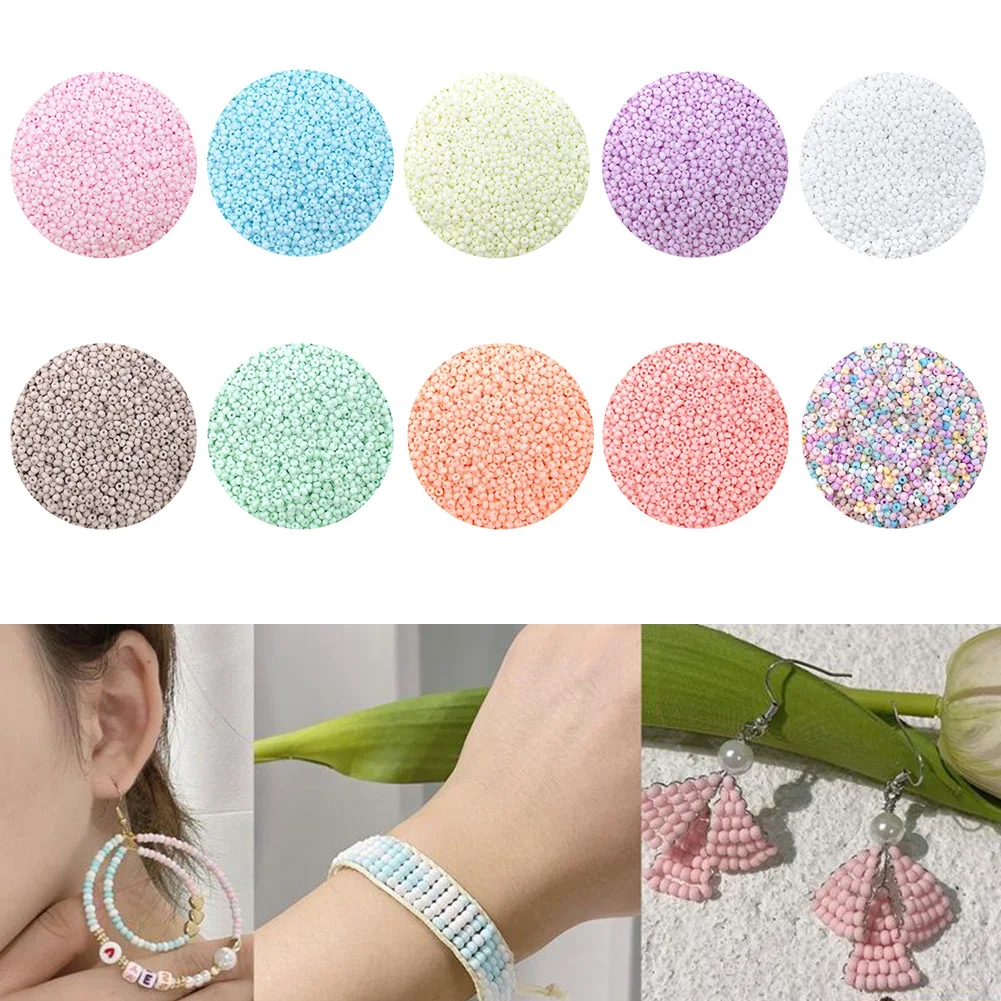 

300pcs 3mm Glass Seed Beads Matte Color Round Spacer Loose Beads For Craft DIY Jewelry Making Clothing Accessories