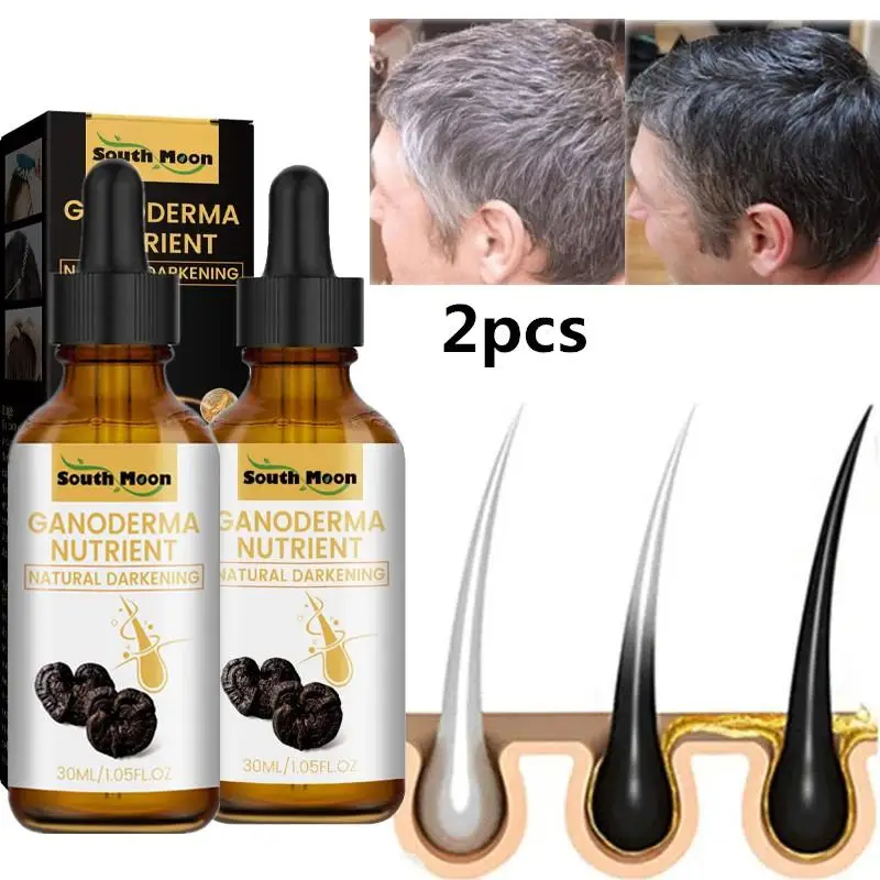 

30ml Men Women Gray White Hair Treatment Serum Liquid White To Black Natural Color Repair Nourish Product Anti Loss Hair Care