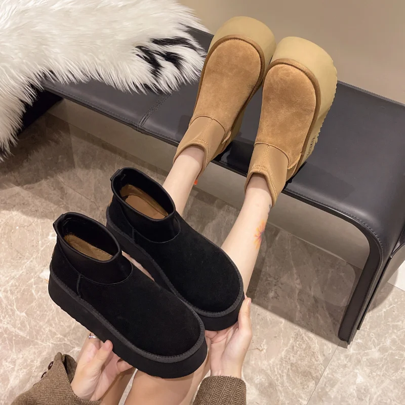 Зимние классические женские кожаные модные дизайнерские непромокаемые