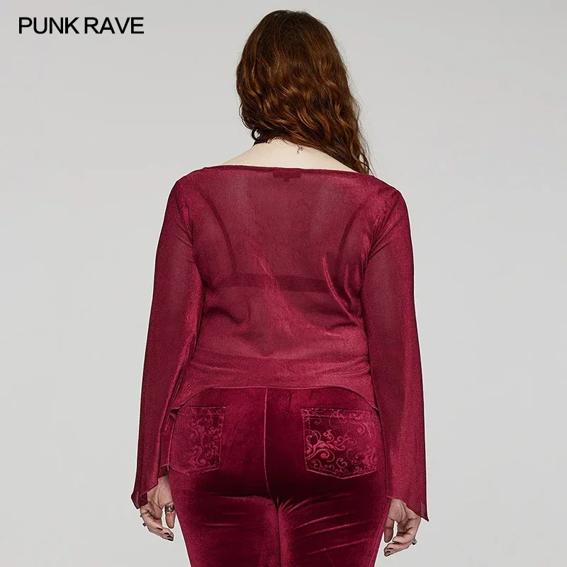 PUNK RAVE женская готическая искусственная двухсекционная эластичная флокированная