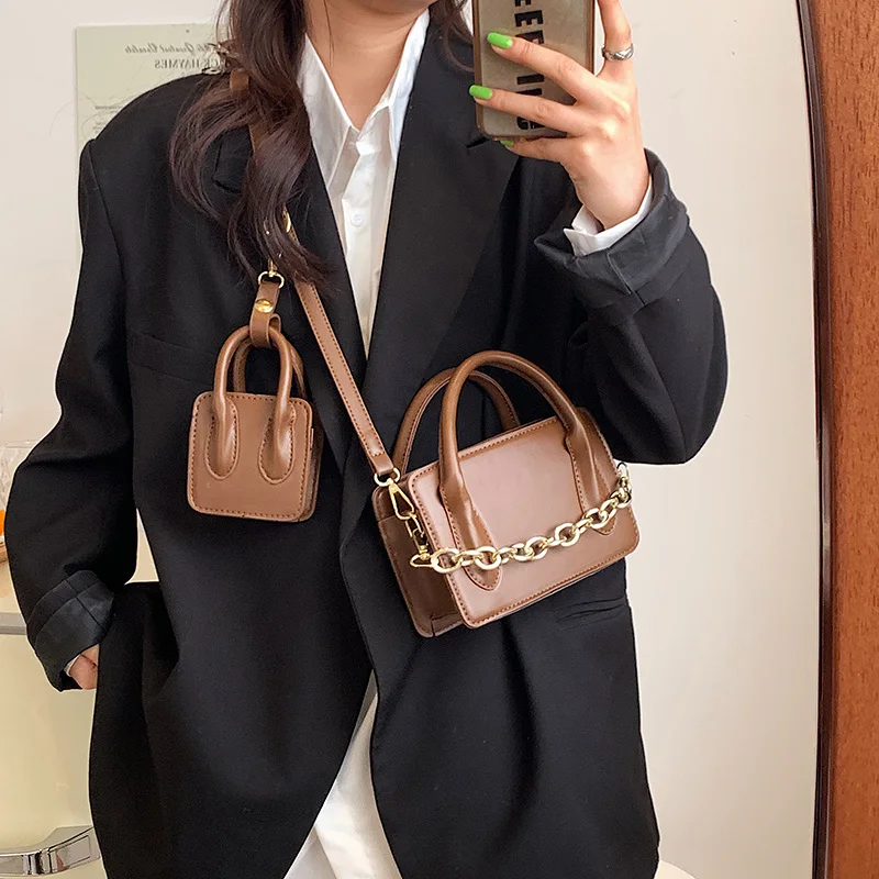 

Summer Cute PU Leather Crossbody Bags for Women 2022 Shoulder Side Bag Ladies Handbags Luxury Totes 2 Piece Mini Fashion Design